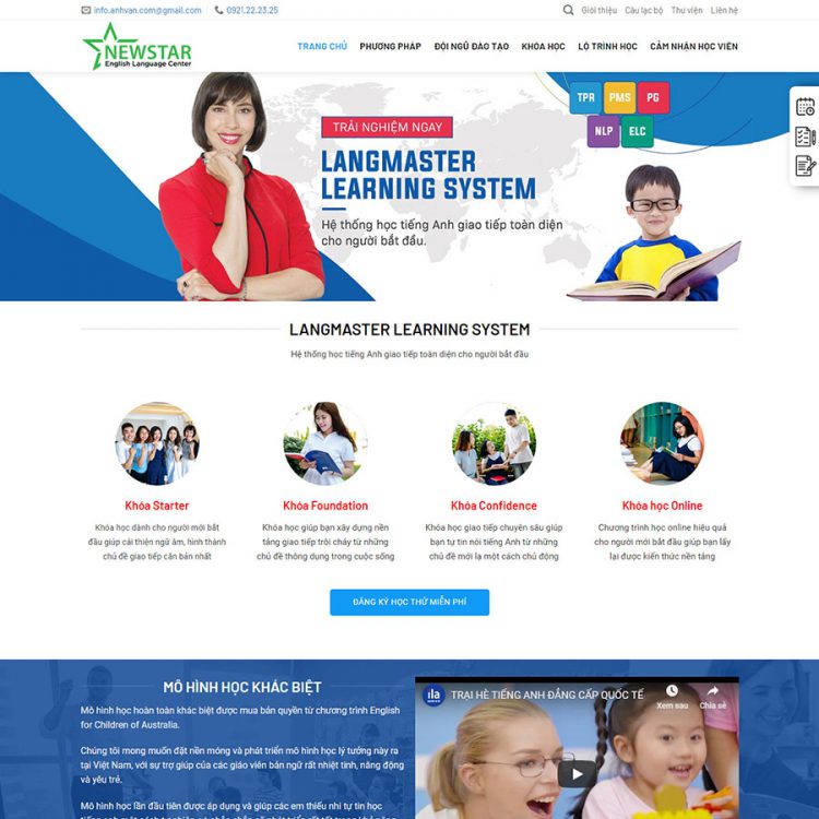 Theme wordpress trung tâm anh ngữ